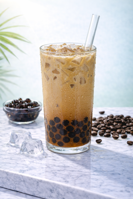 قهوة باردة مع بوبّا