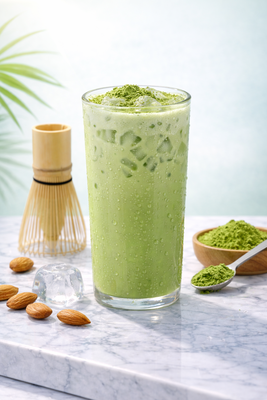 ماتشا حليب لوز